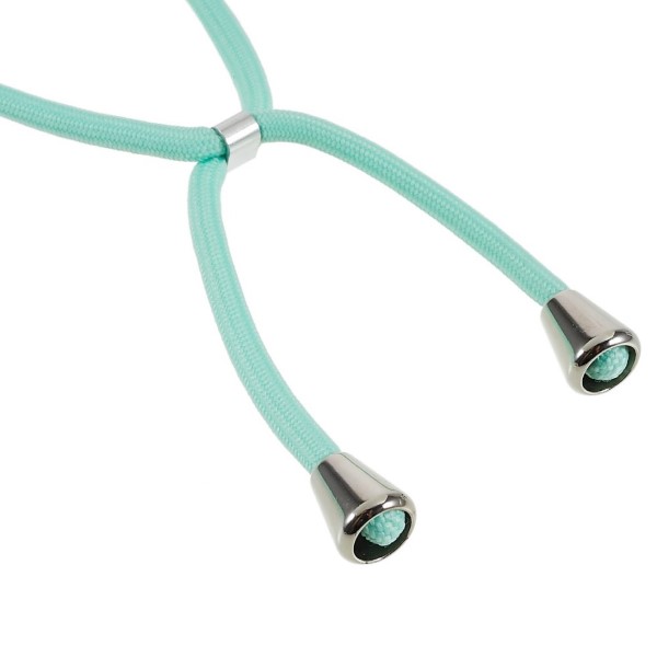 Kryt na iPhone 14 Plus gumový se šňůrkou na krk světle modrý