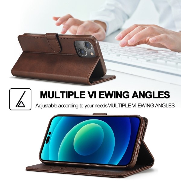 Pouzdro LC.IMEEKE pro iPhone 14 Plus hnědé