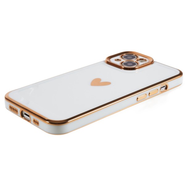 Kryt na iPhone 14 Plus Electroplated srdíčko bílý