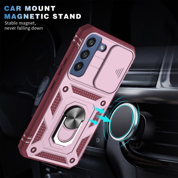 Kryt na Samsung Galaxy S22 odolný s krytkou na fotoaparát vínový