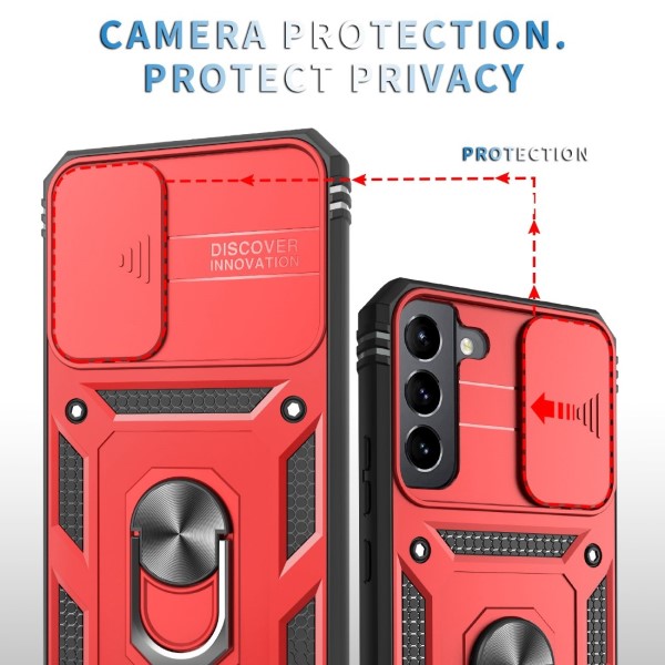 Kryt na Samsung Galaxy S22 Plus odolný s krytkou na fotoaparát červený