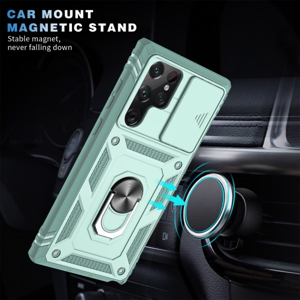 Kryt na Samsung Galaxy S22 Ultra odolný s krytkou na fotoaparát světle modrý