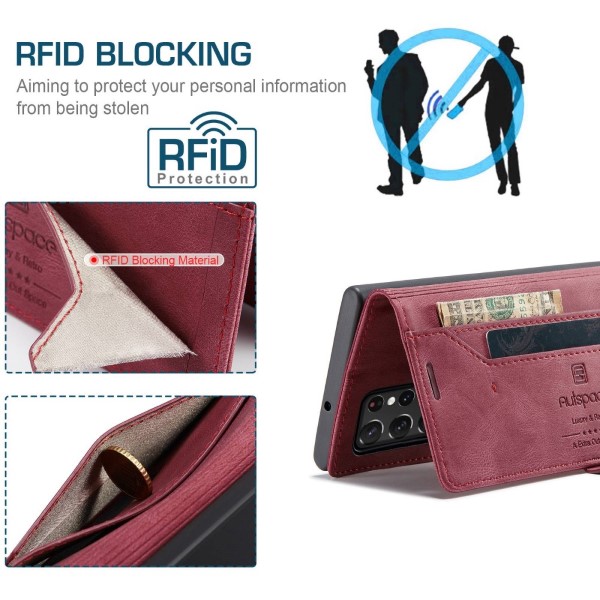 Pouzdro na Samsung Galaxy S22 Ultra AUTSPACE červené