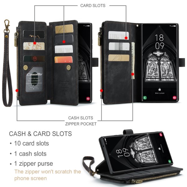 Pouzdro na Samsung Galaxy S23 Ultra CASEME Deluxe černé