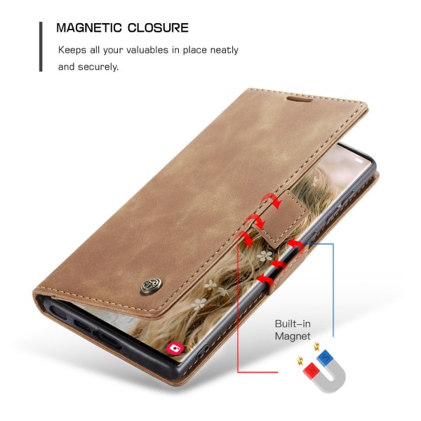 Pouzdro na Samsung Galaxy S23 Ultra CASEME světle hnědý