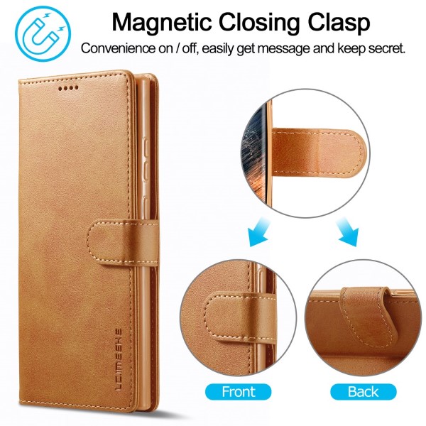 Pouzdro na Samsung Galaxy S23 Ultra LC.IMEEKE světle hnědé