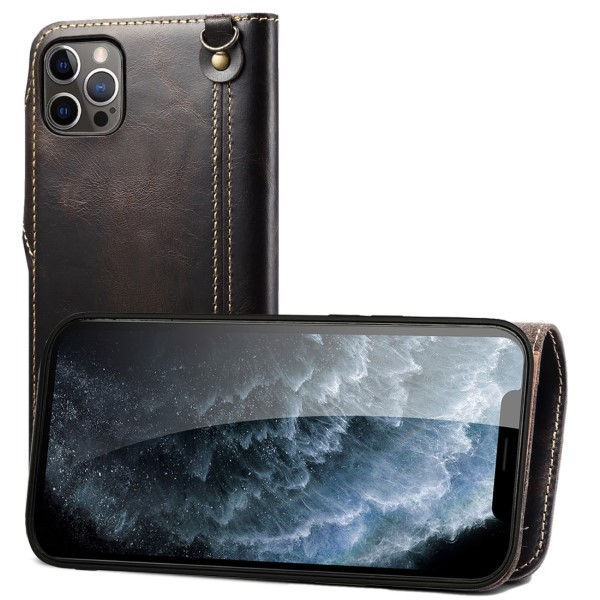 Pouzdro pro iPhone 13 Pro Kožené černé