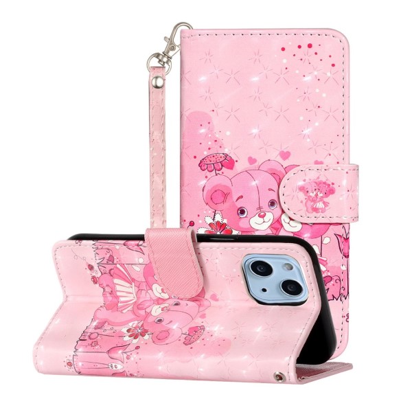 Pouzdro pro iPhone 13 Mini Medvídek růžové