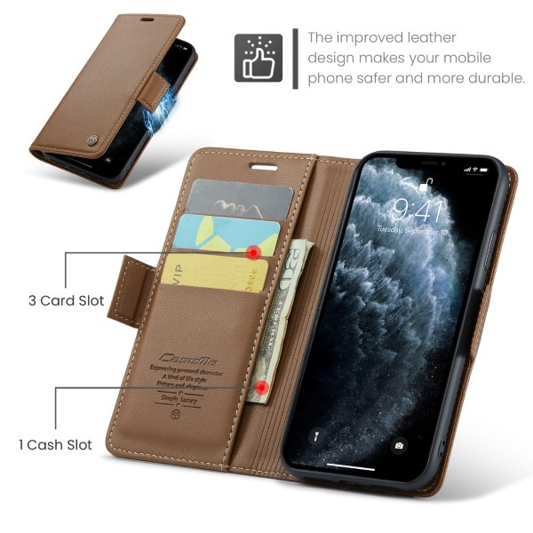 Pouzdro na iPhone 11 Pro Max CASEME smooth hnědé