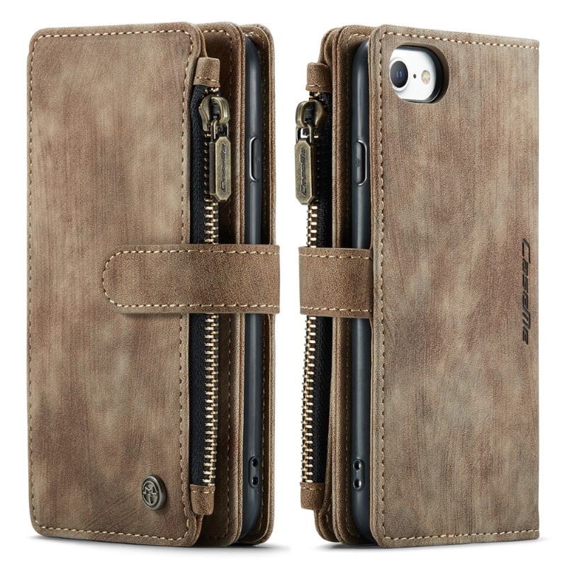 Pouzdro pro iPhone 7 / 8 / SE ( 2020 / 2022 ) Luxury Double Layer hnědé