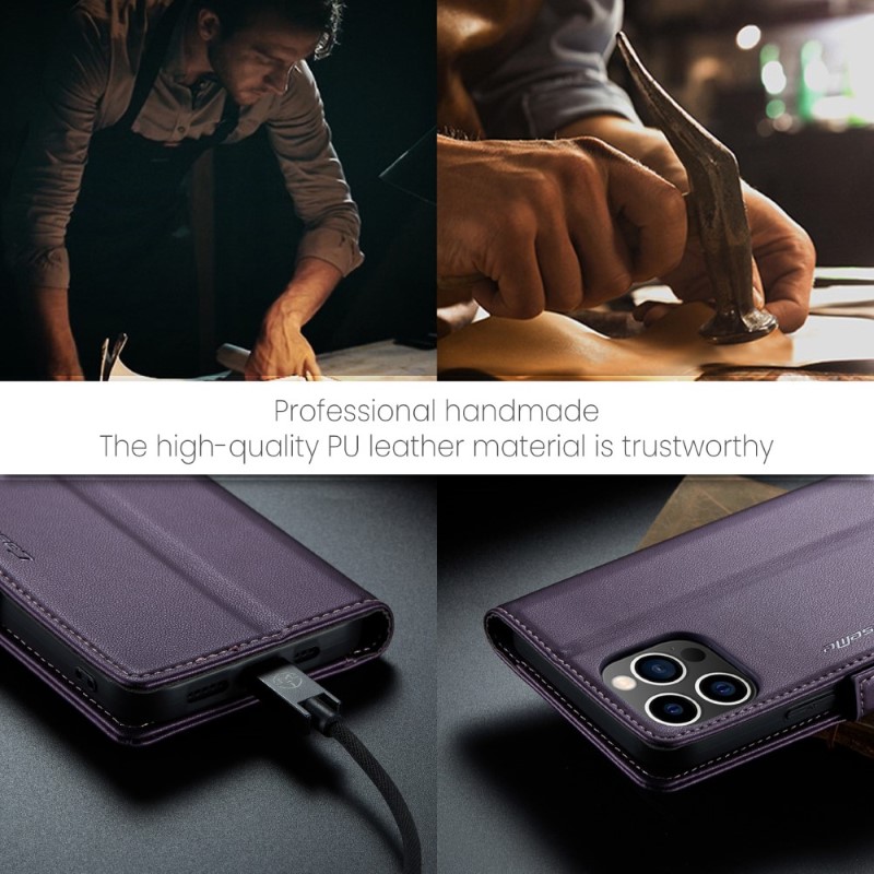 Pouzdro na iPhone 15 Pro Max CASEME Smooth fialové