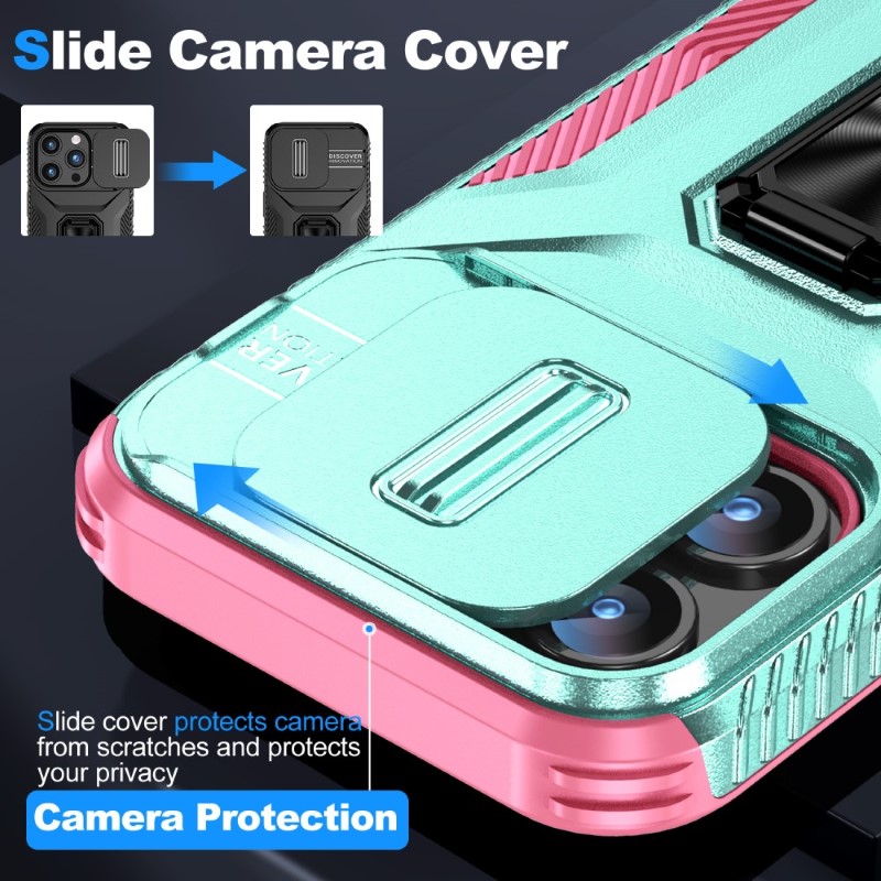 Kryt na iPhone 15 Pro Max odolný s krytkou na fotoaparát světle modrý