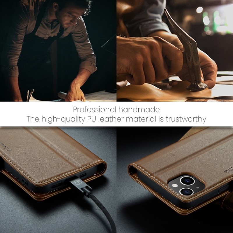 Pouzdro na iPhone 15 CASEME Smooth hnědé