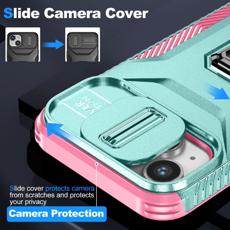 Kryt na iPhone 15 odolný s krytkou na fotoaparát světle modrý