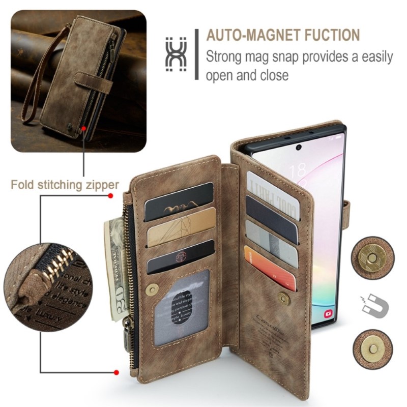 Pouzdro na Samsung Galaxy Note 10 Plus CASEME Deluxe hnědé