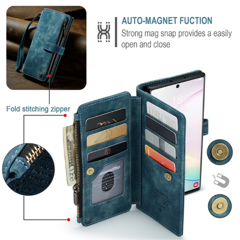 Pouzdro na Samsung Galaxy Note 10 Plus CASEME Deluxe modré