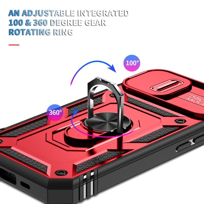 Kryt na iPhone 14 odolný s krytkou na fotoaparát červený