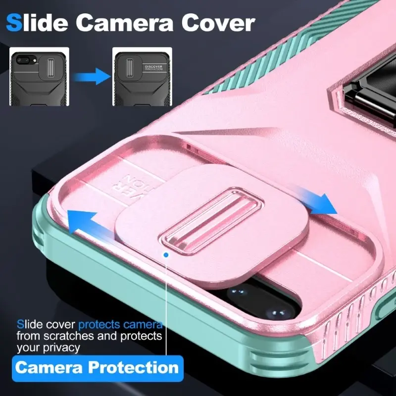 Kryt na iPhone 7 Plus / 8 Plus odolný s krytkou na fotoaparát růžový
