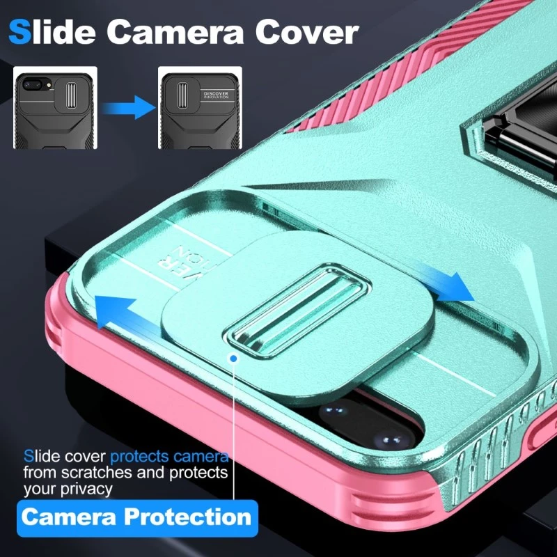 Kryt na iPhone 7 Plus / 8 Plus odolný s krytkou na fotoaparát světle modrý