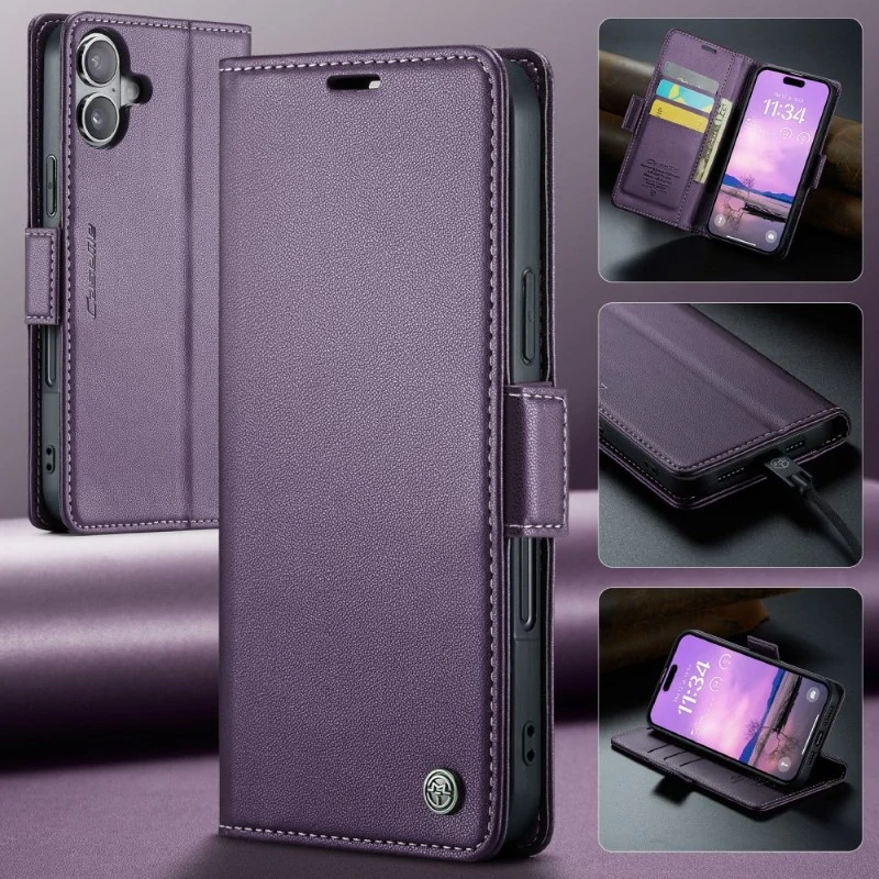 Pouzdro na iPhone 16 CASEME Smooth fialové