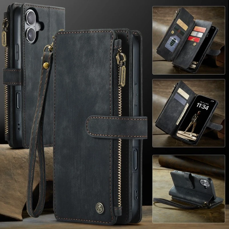Pouzdro pro iPhone 16 CASEME Luxury Double Layer černé