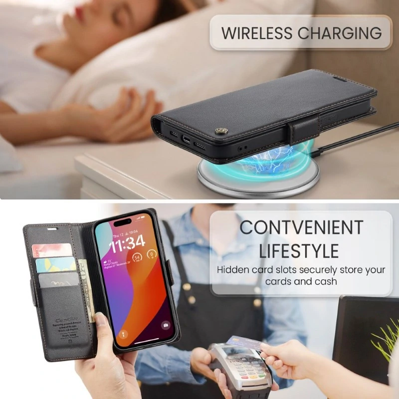 Pouzdro na iPhone 16 Pro Max CASEME Smooth černé