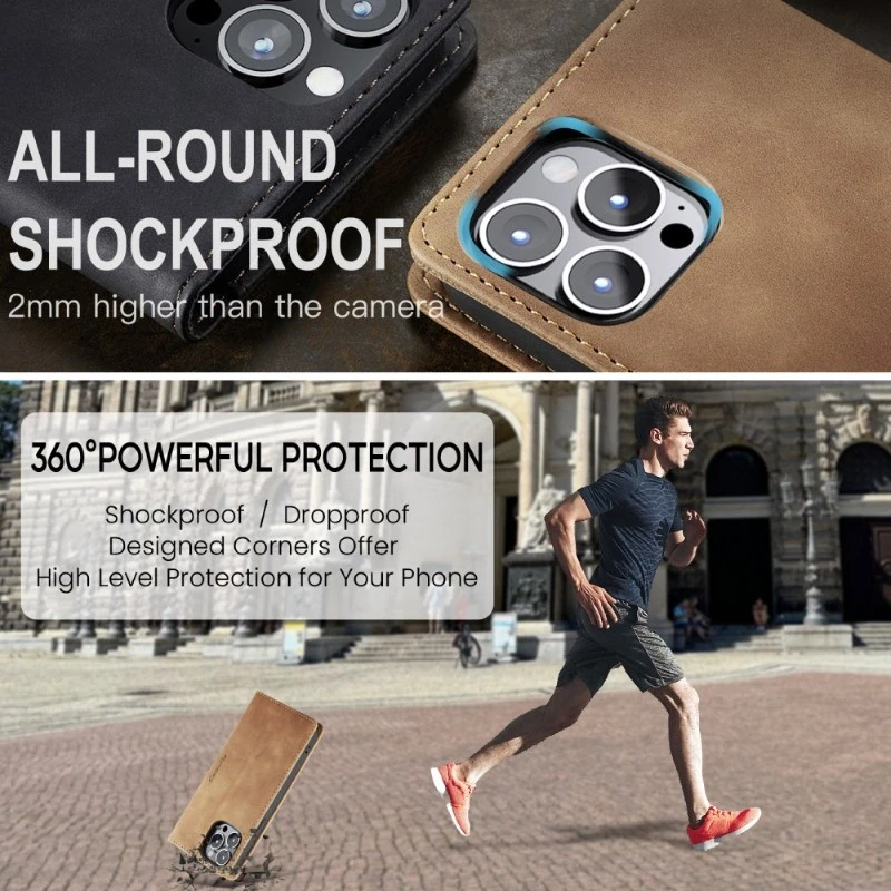 Pouzdro CASEME pro iPhone 16 Pro Max světle hnědé