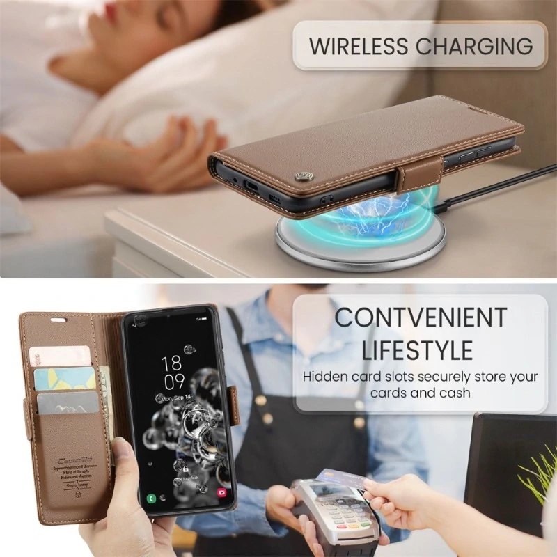Pouzdro na Samsung Galaxy S20 Ultra CASEME smooth hnědé