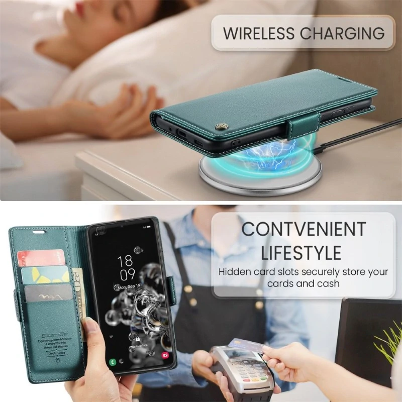 Pouzdro na Samsung Galaxy S20 Ultra CASEME smooth zelené
