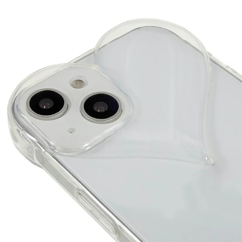 Kryt na iPhone 15 gumový Srdce čirý