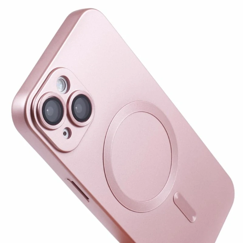 Kryt na iPhone 15 gumový Slim s podporou Magsafe růžový