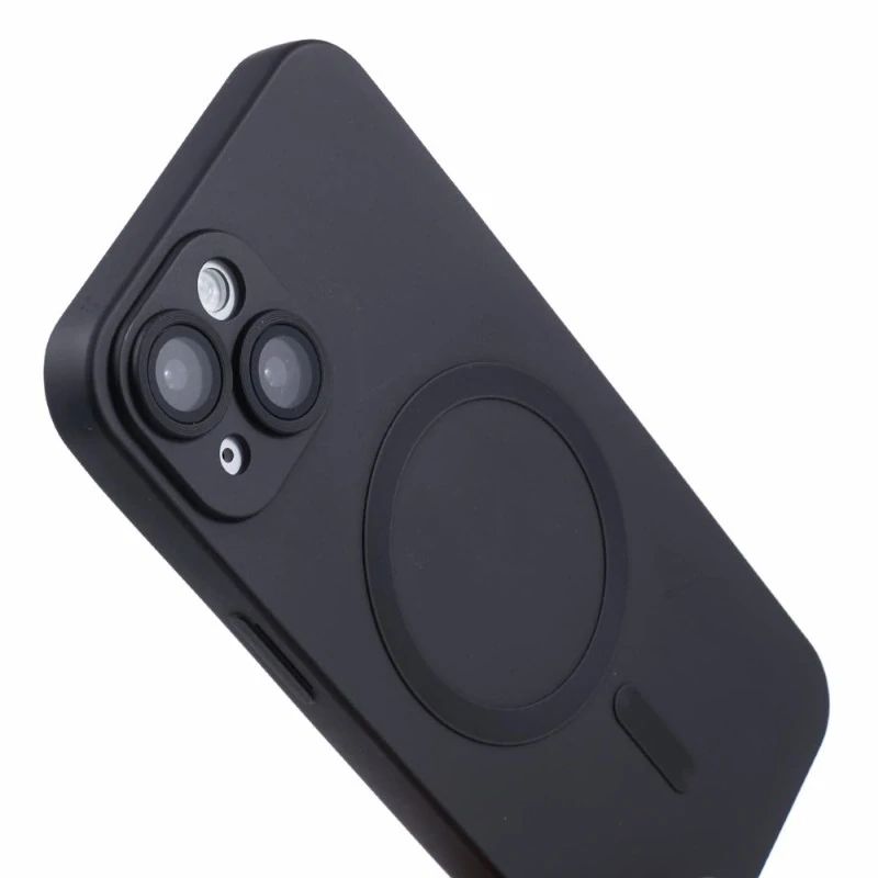 Kryt na iPhone 15 gumový Slim s podporou Magsafe černý