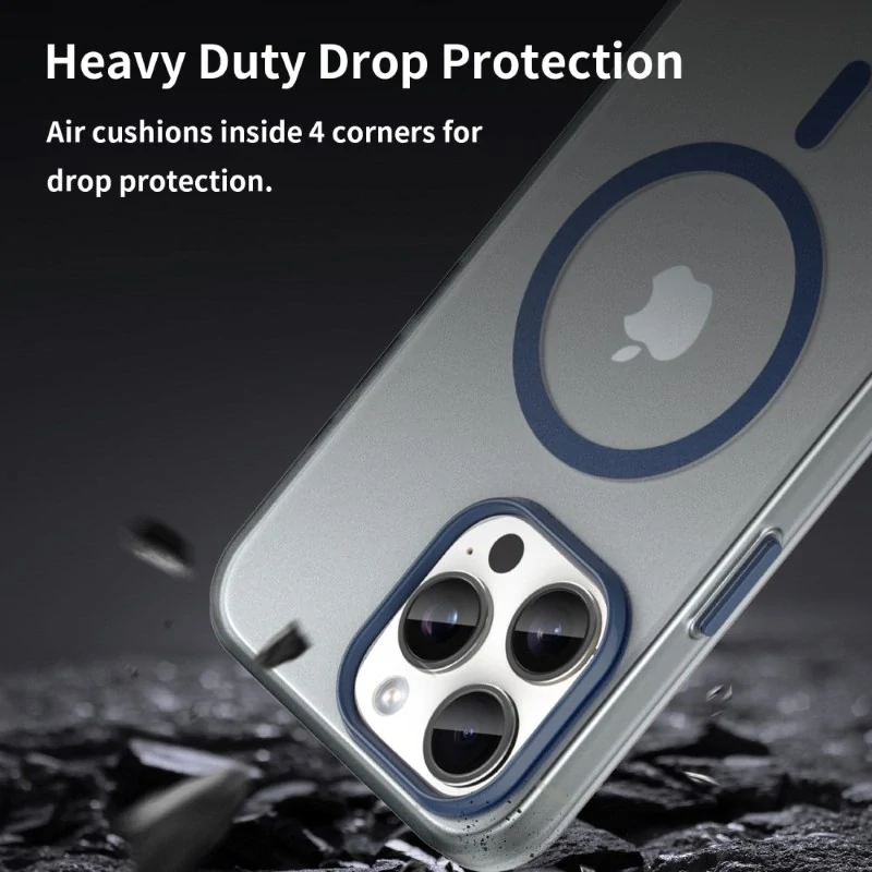 Kryt na iPhone 15 Pro gumový Candy (podpora MagSafe) tmavě modrý