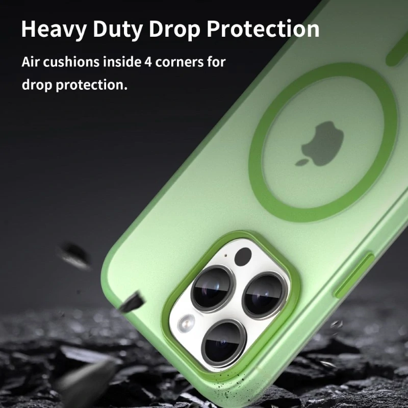 Kryt na iPhone 15 Pro gumový Candy (podpora MagSafe) zelený