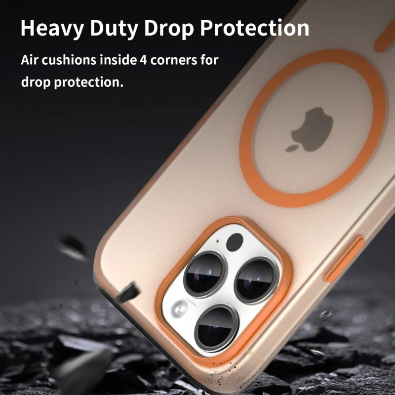 Kryt na iPhone 15 Pro gumový Candy (podpora MagSafe) oranžový