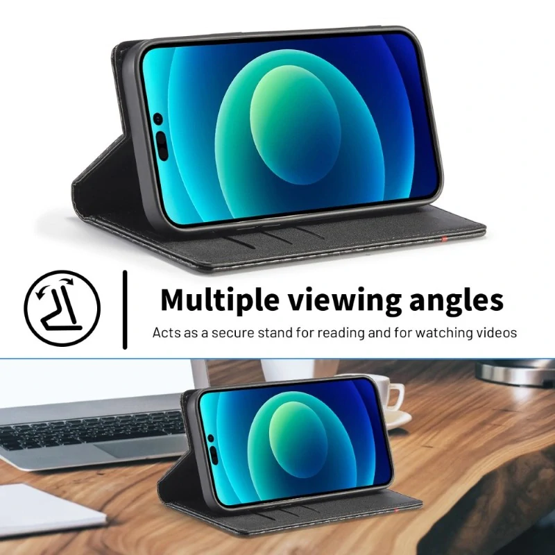 Pouzdro pro iPhone 15 Pro LC.IMEEKE Carbon Vertical černé
