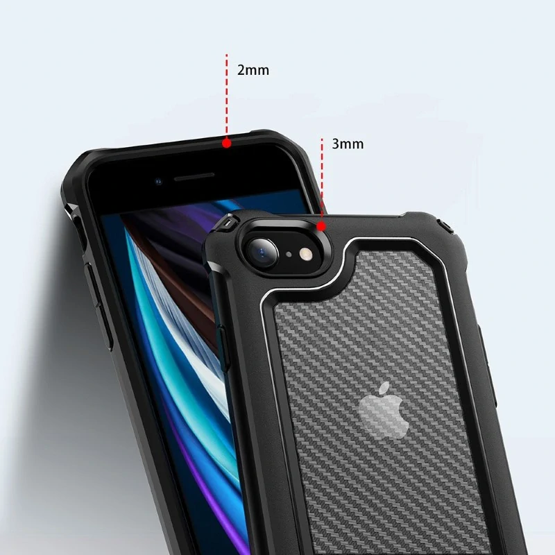 Kryt na iPhone 7 / 8 / SE ( 2020 / 2022 ) odolný Carbon černý