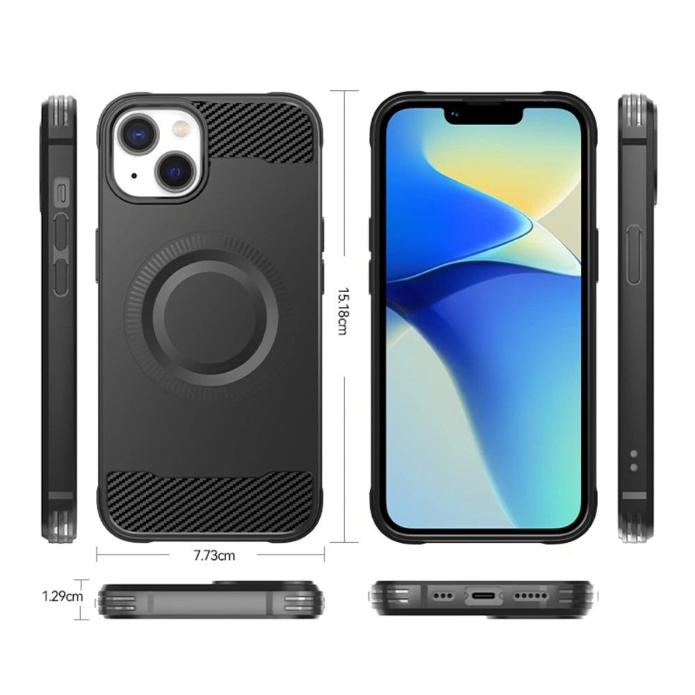 Kryt na iPhone 13 gumový (podpora MagSafe) modrý