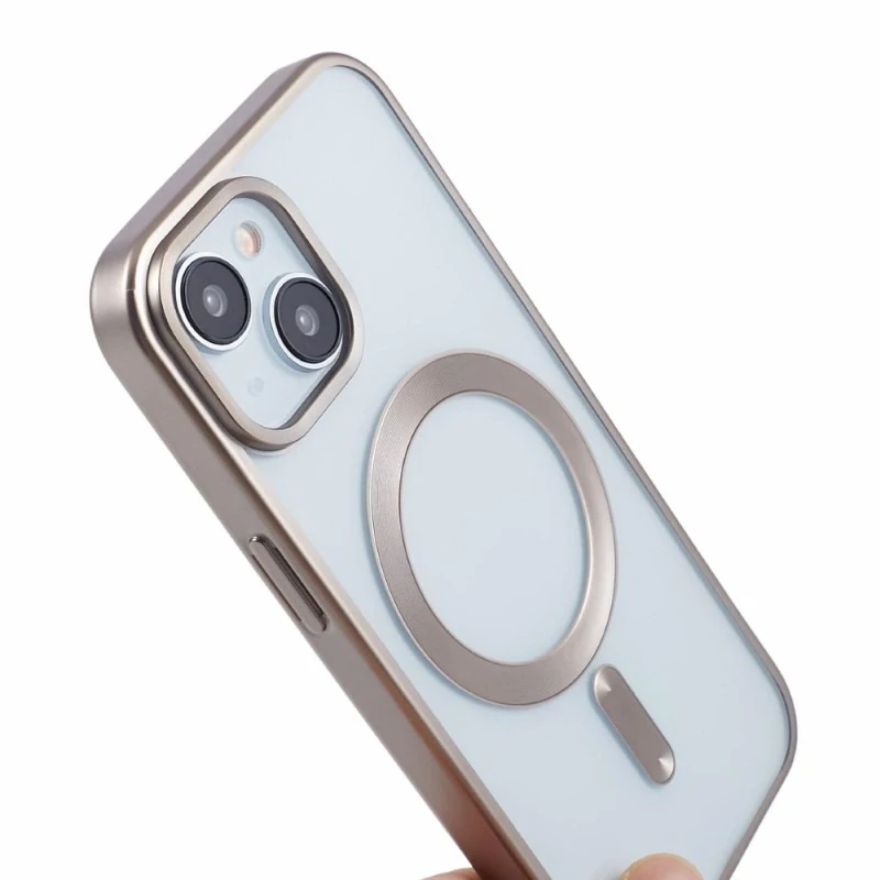 Kryt na iPhone 14 gumový s podporou MagSafe šedý