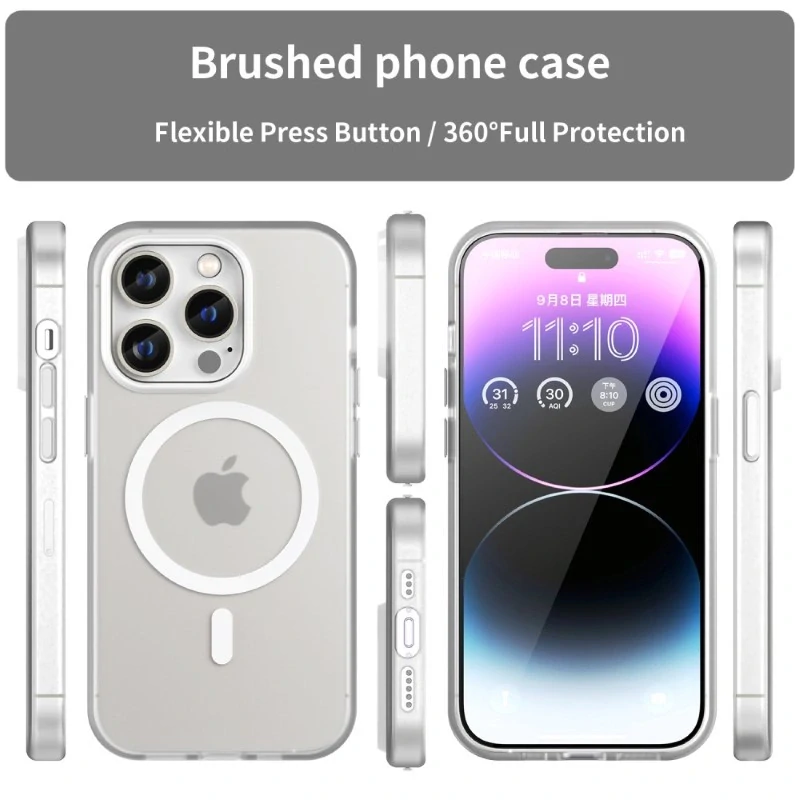 Kryt na iPhone 14 Pro gumový Candy (podpora MagSafe) bílý