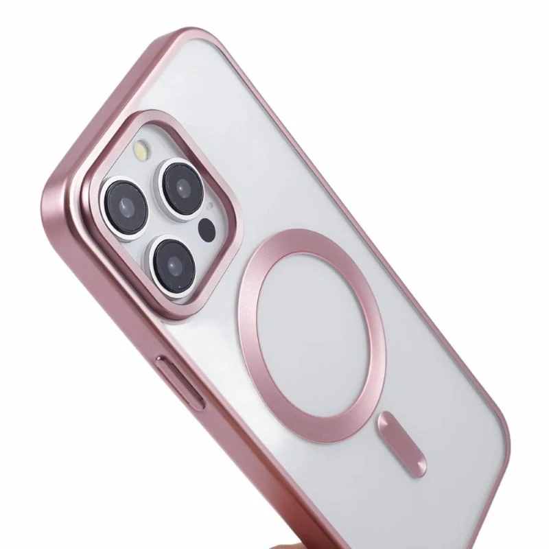 Kryt na iPhone 14 Pro gumový s podporou MagSafe růžový