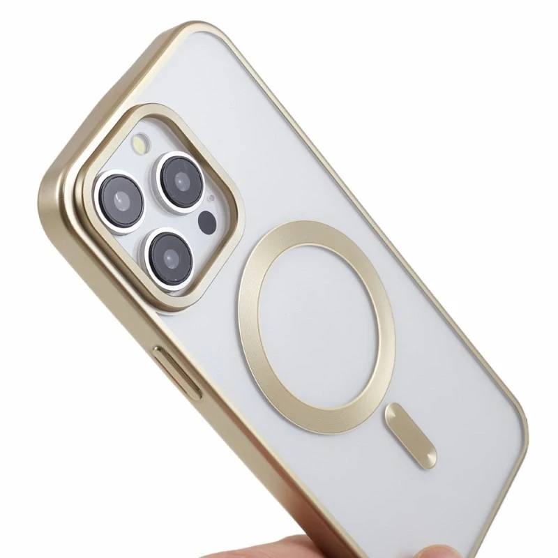 Kryt na iPhone 14 Pro gumový s podporou MagSafe zlatý