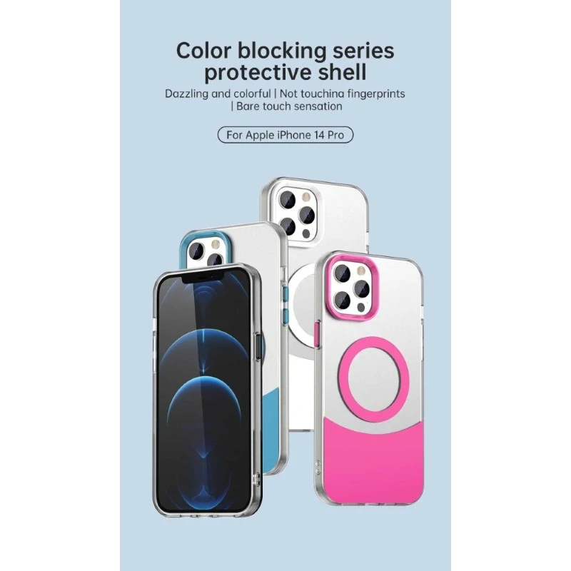 Kryt na iPhone 14 Pro Split s podporou Magsafe růžový