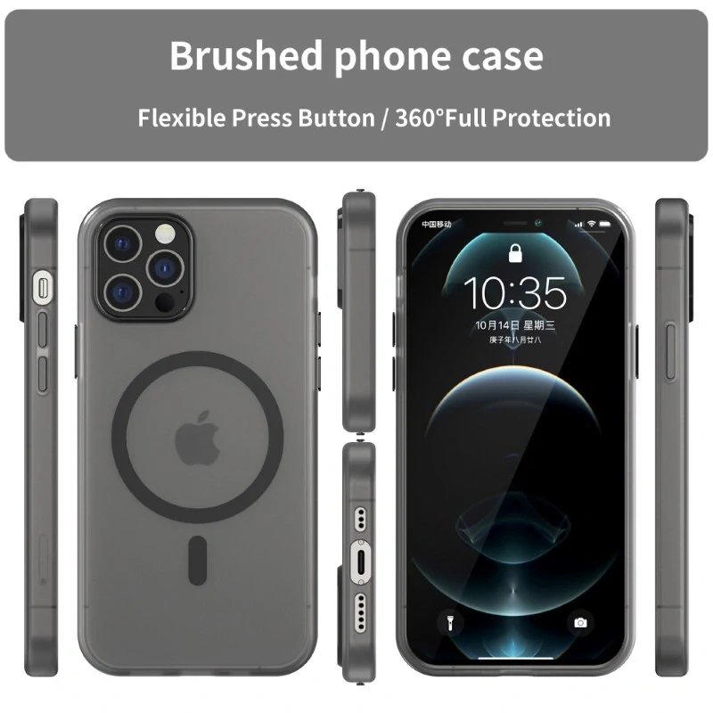 Kryt na iPhone 12 / 12 Pro gumový Candy (podpora MagSafe) černý