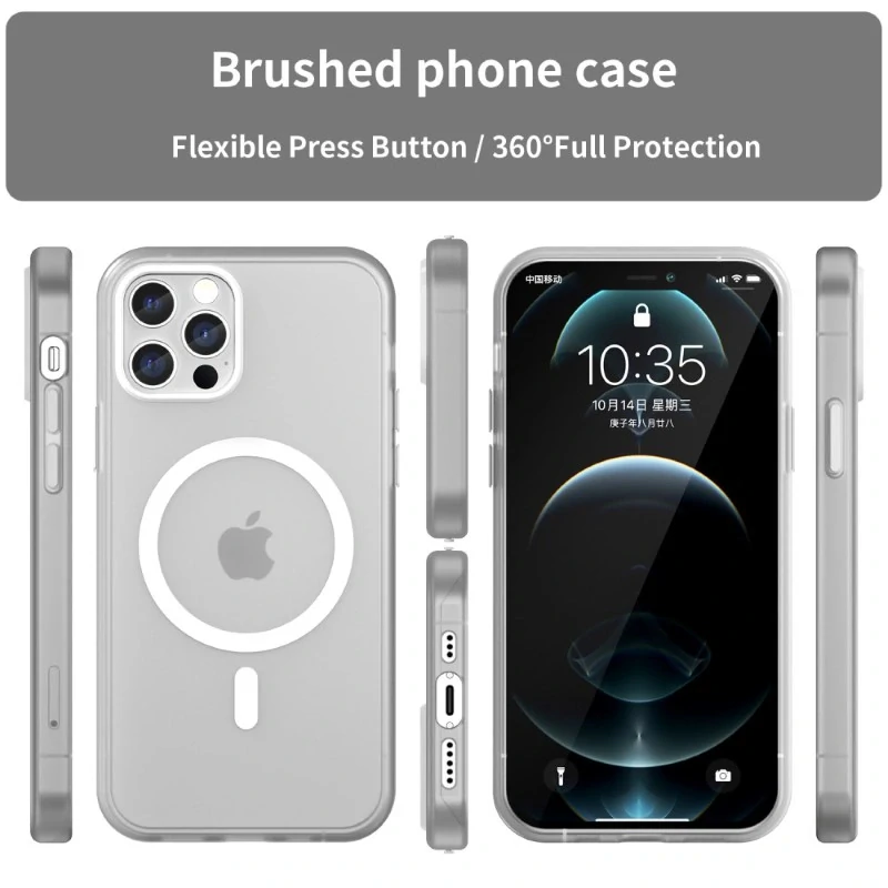 Kryt na iPhone 12 / 12 Pro gumový Candy (podpora MagSafe) bílý