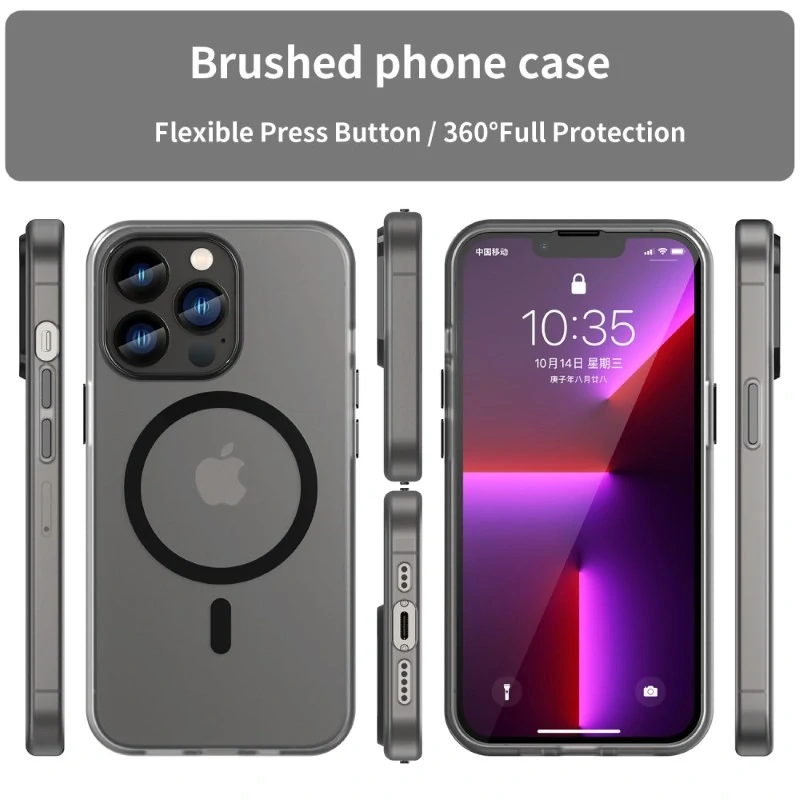 Kryt na iPhone 13 Pro Max gumový Candy (podpora MagSafe) černý
