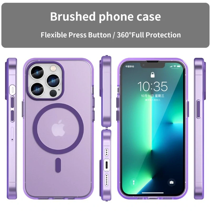 Kryt na iPhone 13 Pro Max gumový Candy (podpora MagSafe) modrý