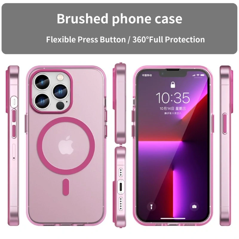 Kryt na iPhone 13 Pro Max gumový Candy (podpora MagSafe) růžový