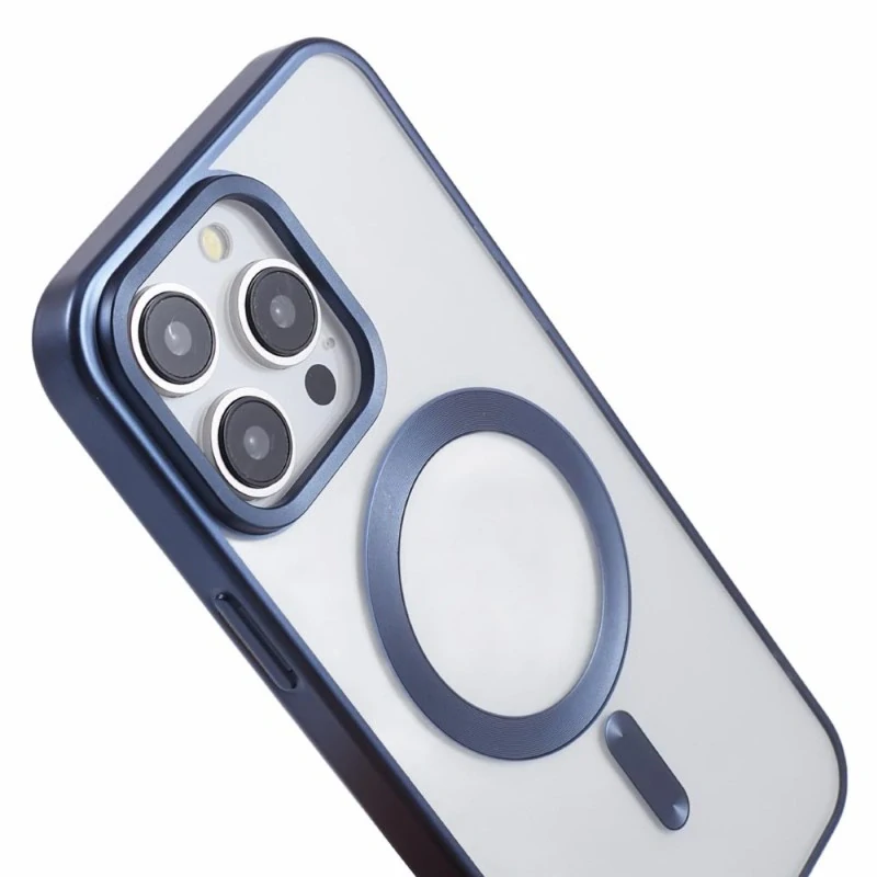 Kryt na iPhone 14 Pro Max gumový s podporou MagSafe modrý