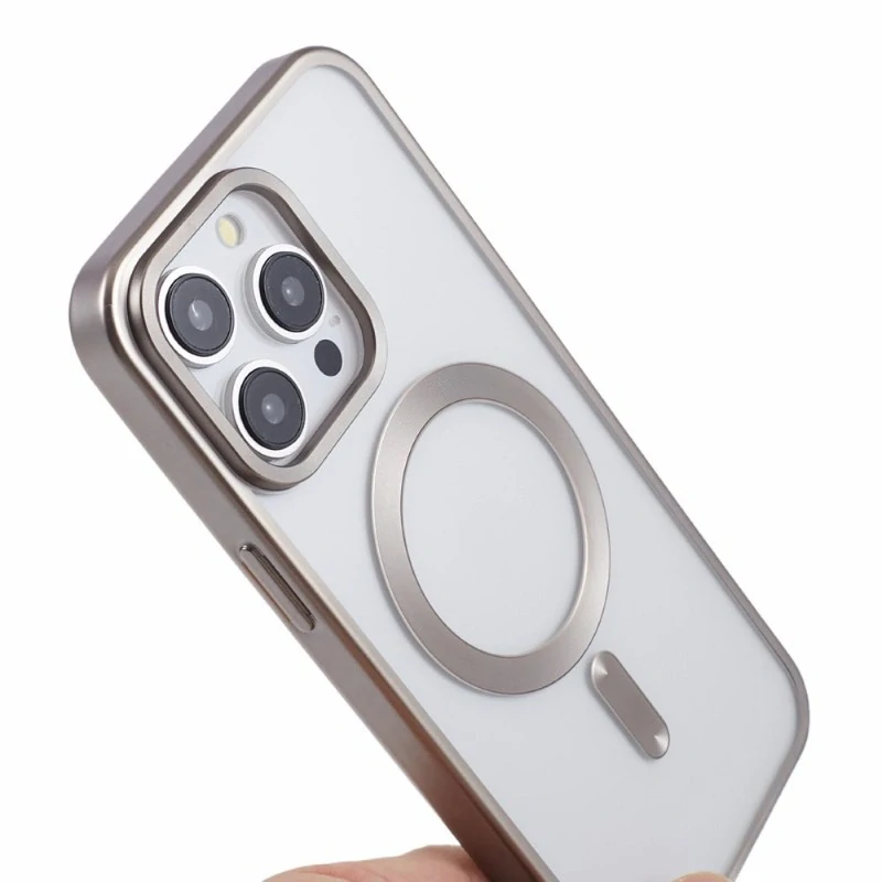 Kryt na iPhone 15 Pro Max gumový s podporou MagSafe šedý